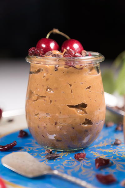 Sweet Potato Pudding with Oats and Cherries