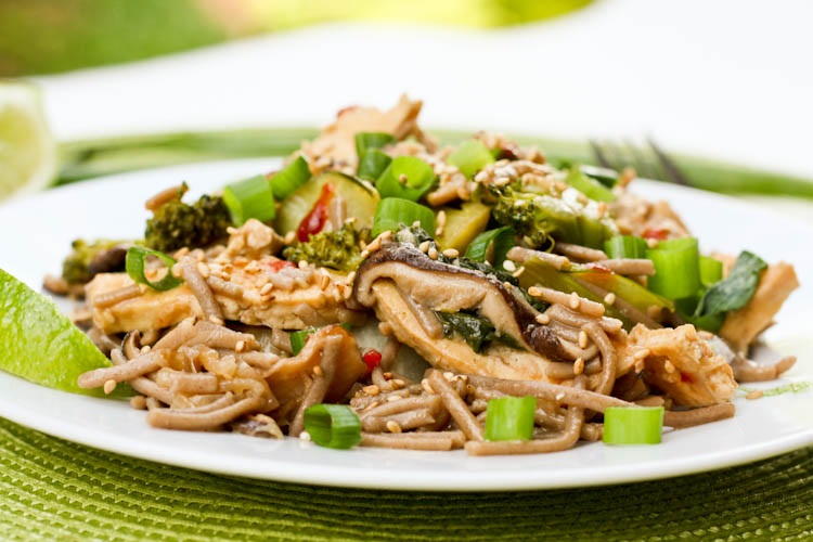 Vegan Soba Noodle with Tofu Stir Fry