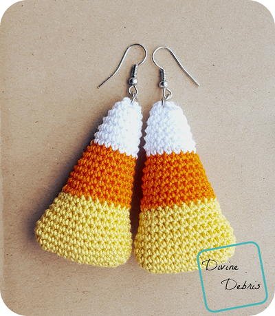 Crochet Candy Corn Earrings