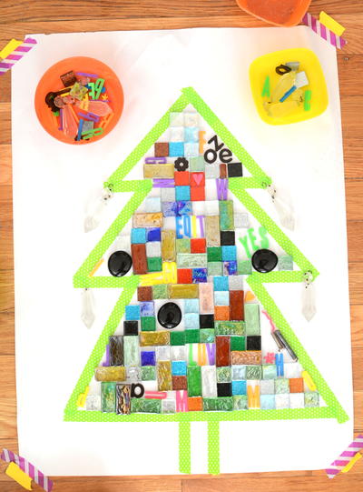 Easy Holiday DIY Mosaic for Kids