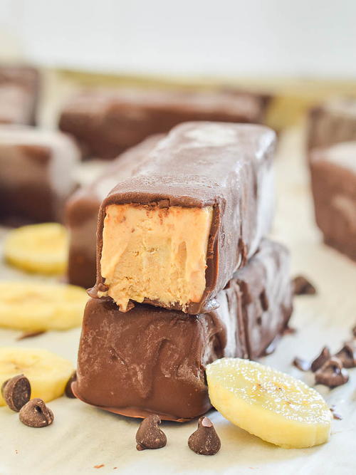 Easy Banana Peanut Butter Ice Cream Bars 