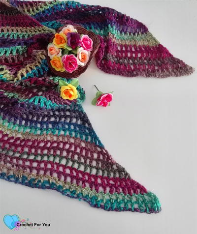 Angled Mesh Crochet Scarf
