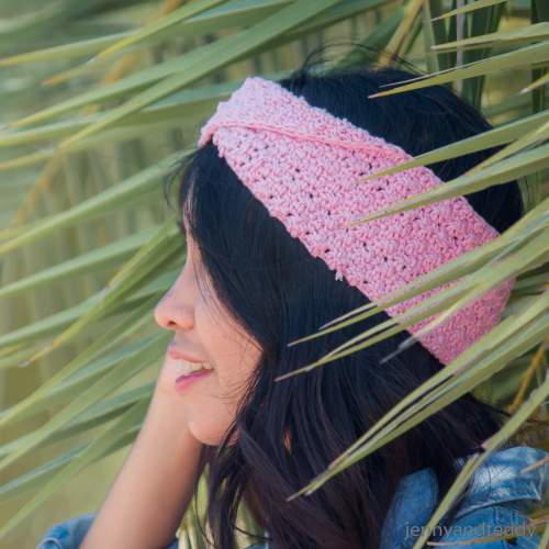 pastel pink twist headband