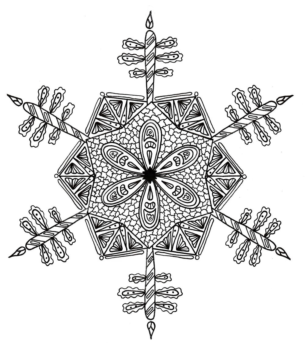 Intricate Snowflake Adult Coloring Page FaveCraftscom