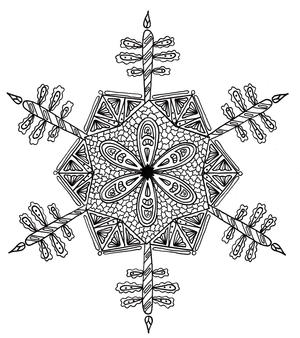 Intricate Snowflake Adult Coloring Page
