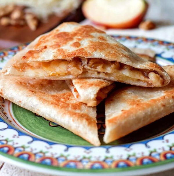 Apple Walnut Gruyere Quesadilla