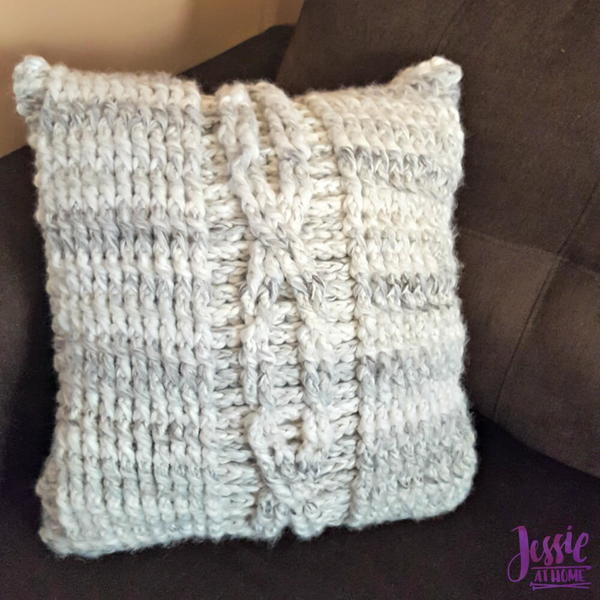 Giant Crochet Cable Pillow