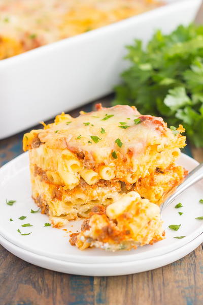 Easy Baked Ziti with Ground Beef and Cheese