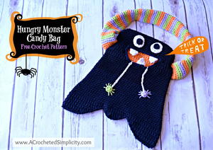 Crochet Hungry Monster Candy Bag