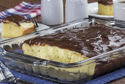 Boston Cream Pie Poke Cake