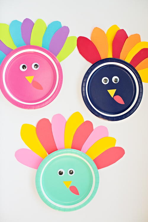Colorful Turkey Paper Plate Craft