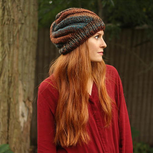 Flat Knit Swirl Hat