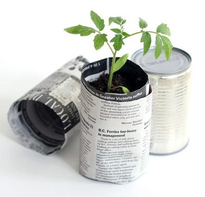 Easy Newspaper Seedling Pots