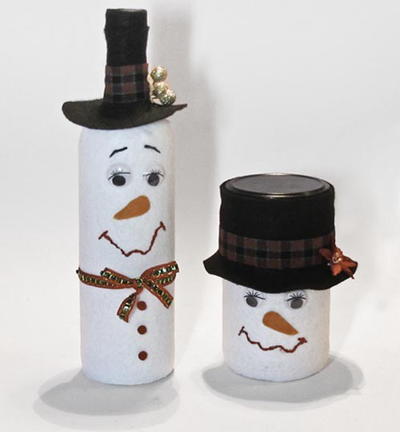 Festive Felt Snowman Jars