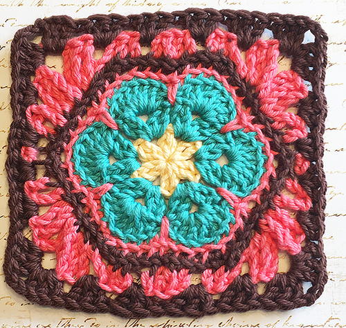African Flower Granny Square