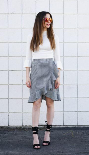 Checkmate Ruffle Wrap Skirt Refashion