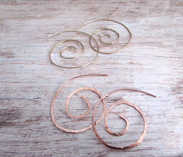 Wire Spiral Hoop Earrings
