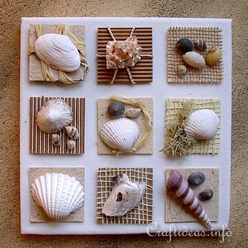 Summer Canvas with Seashells