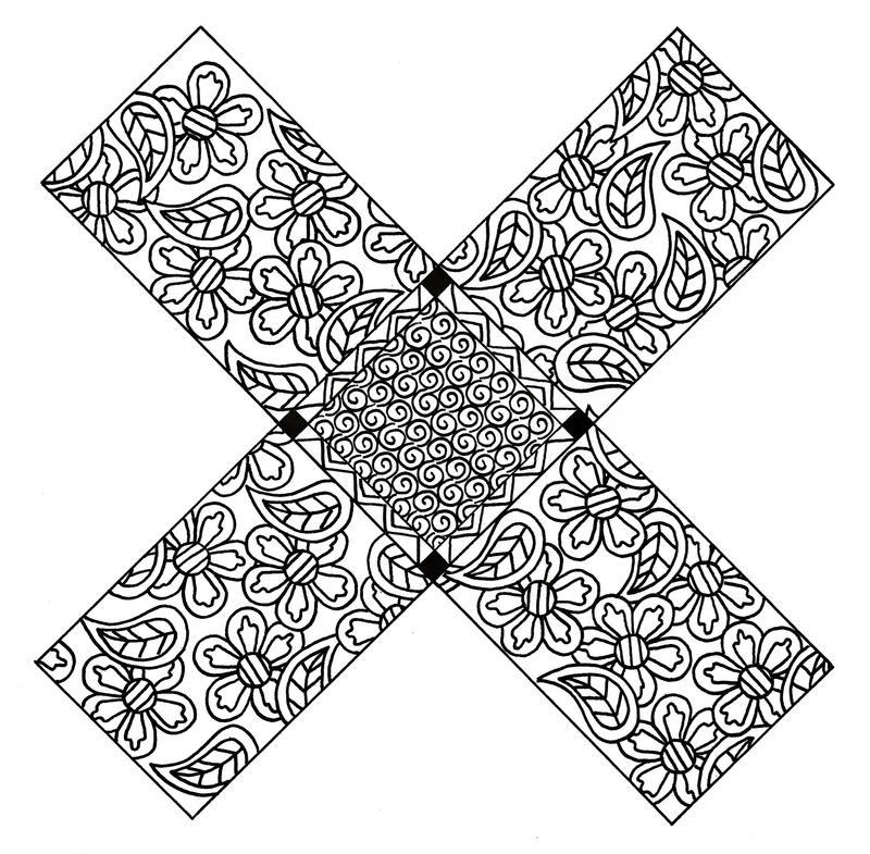 X Marks the Spot Zentangle Coloring Page | FaveCrafts.com