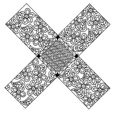 X Marks the Spot Floral Zentangle Coloring Page