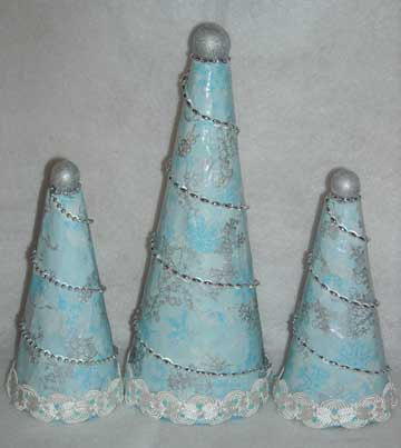 Floral Cone Christmas Trees