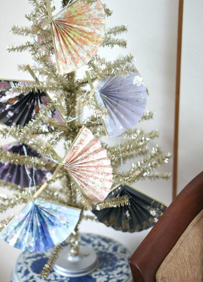 Vintage Paper Fan Homemade Ornaments