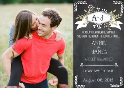 Chalkboard Save the Date Free Printable