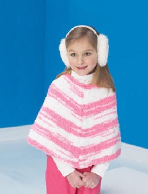 Kids' Striped Knitted Poncho