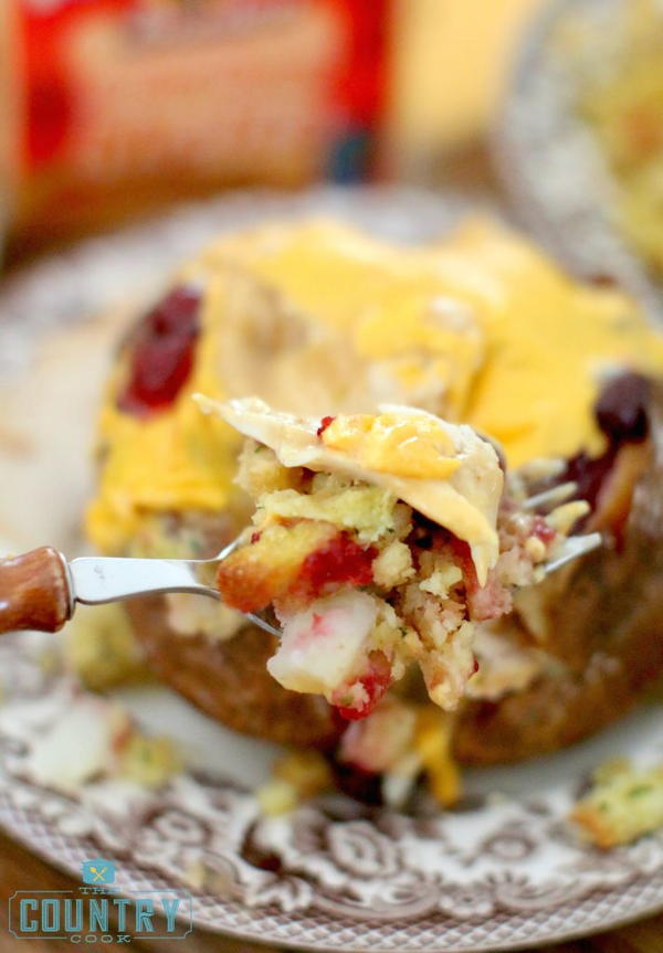Baked Potatoes with Thanksgiving Leftovers