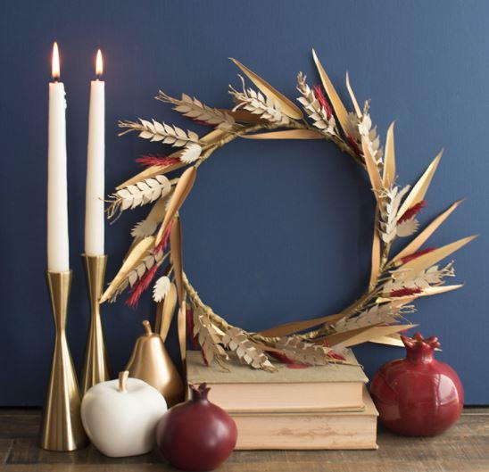 Rustic Wheat Fall Wreath Idea