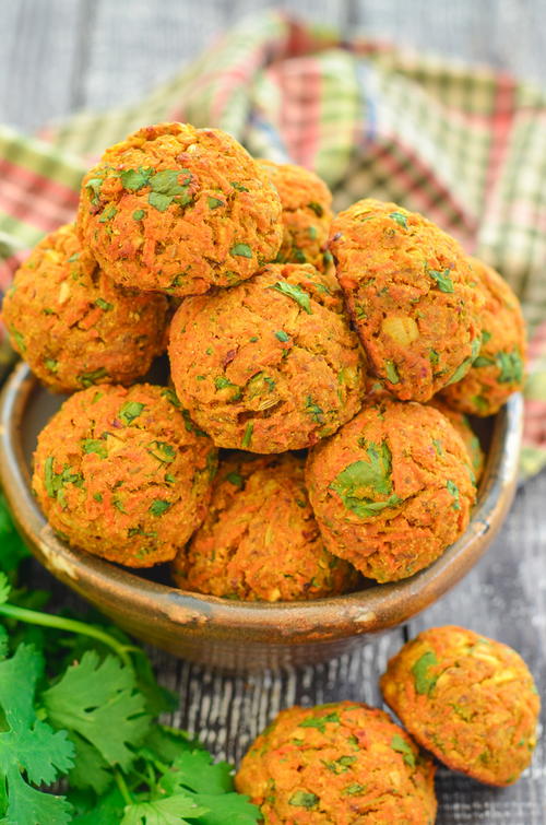 Curried Carrot Baked Falafel 