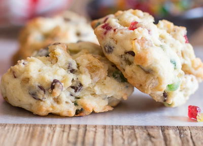 Chocolate Chip & Nut Fruitcake Cookies