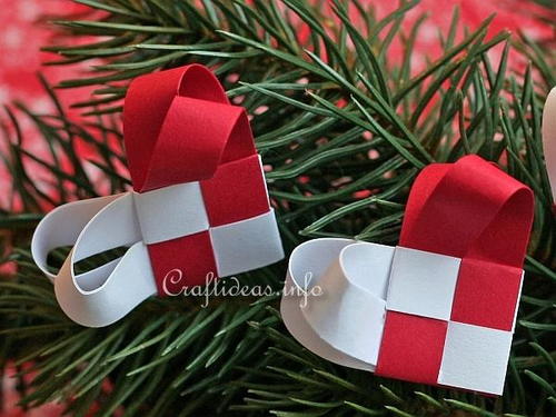 Woven Scandinavian Paper Heart Ornaments