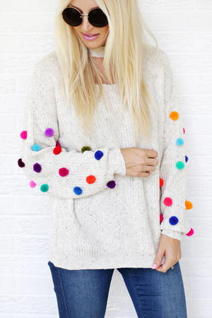 DIY Pom Pom Sweater