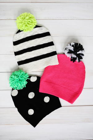 Stylish Refashioned Hats with Pom Poms