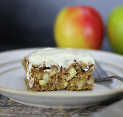 German Spiced Apple Cake with Cream Cheese Frosting