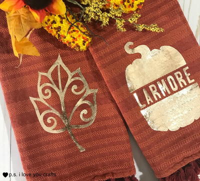 Fall Kitchen Towels with Heat Transfer Vinyl