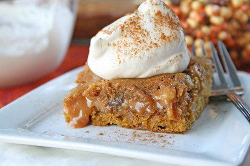 Ooey Gooey Caramel Pumpkin Blondies