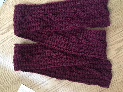 Reversible Ridged Garter and Cable Scarf