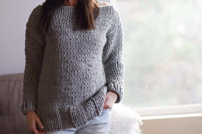 Beginner Chunky Knit Sweater Pattern