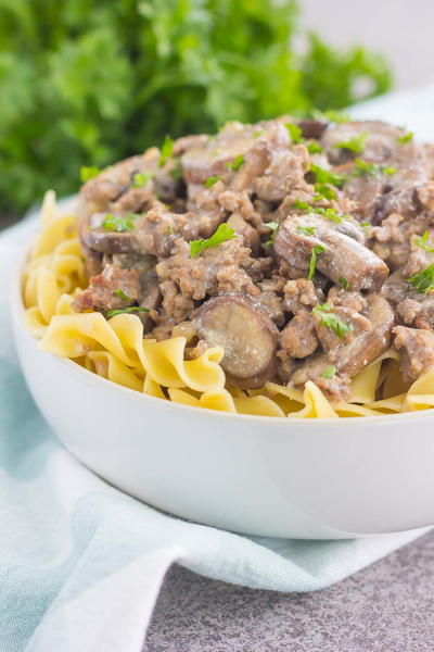 One Pan Beef Stroganoff