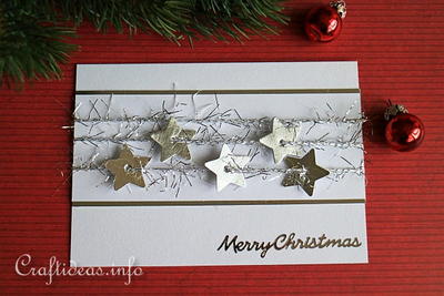 Silver Stars Christmas Card
