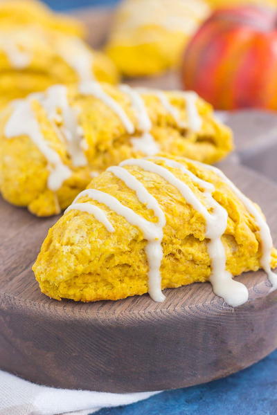 Pumpkin Scones with Maple Glaze