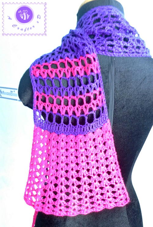 V Stitch Crochet Scarf