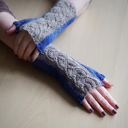 Jeans and Old Lace Knit Fingerless Gloves