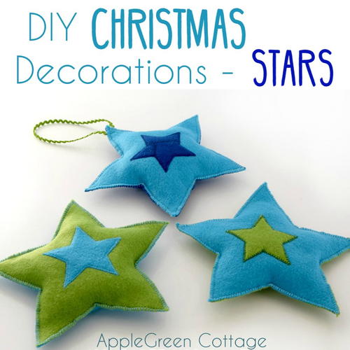 Felt Stars DIY Christmas Decorations