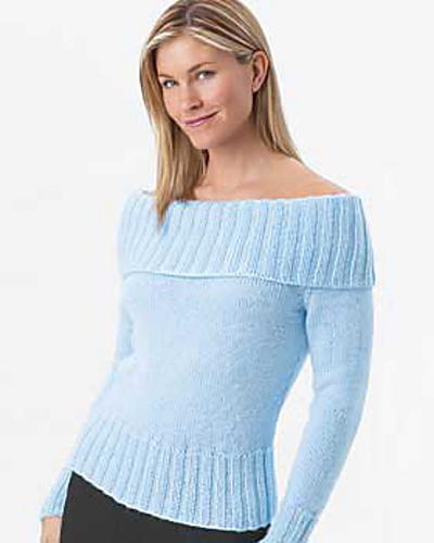 Knit Satin Off the Shoulder Sweater