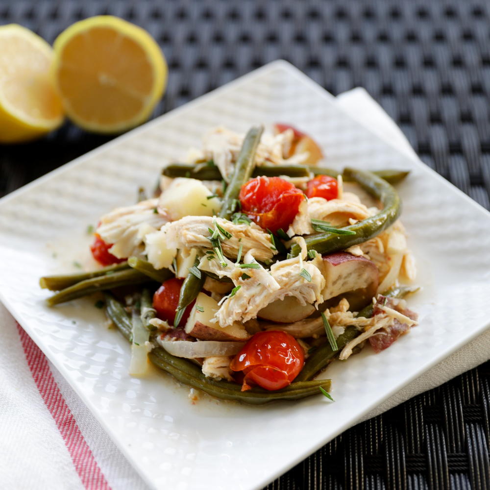 Slow Cooker Greek Chicken with Potatoes and Green Beans