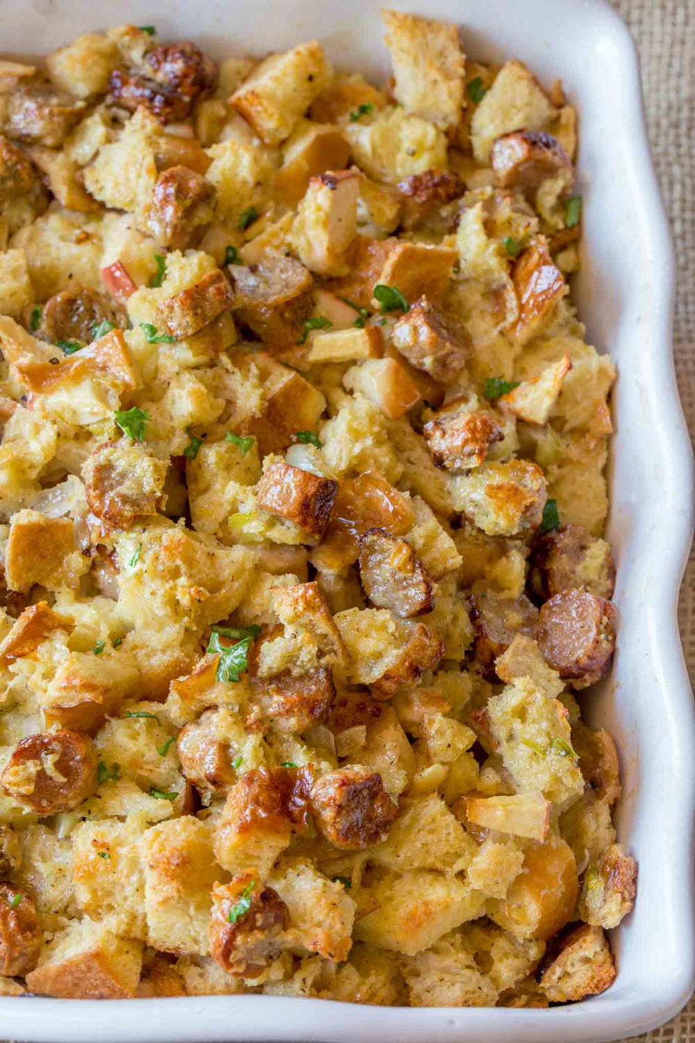 Easy Apple and Sausage Stuffing | FaveSouthernRecipes.com