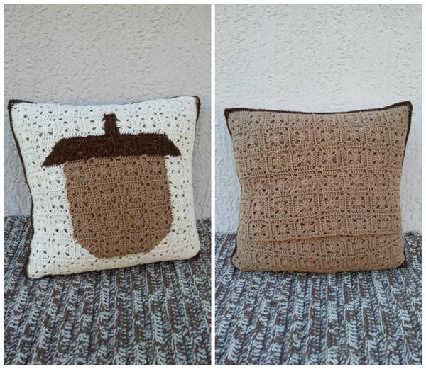 Acorn Pixel Art Throw Pillow